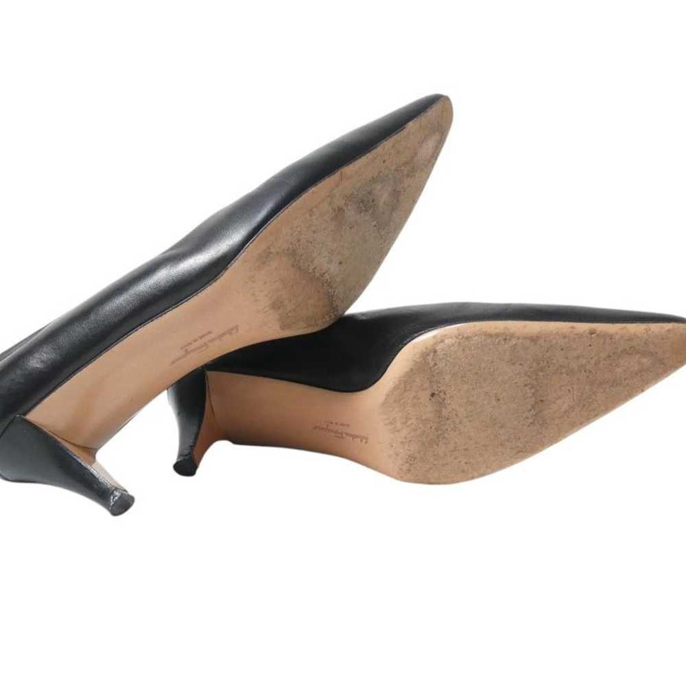 Salvatore Ferragamo Leather Pointed-Toe Mid-Heel … - image 8