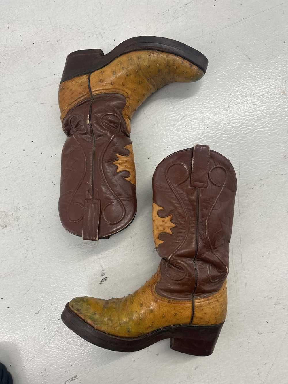 Designer Vintage Cowboy Boots - Unique Yellow & B… - image 1