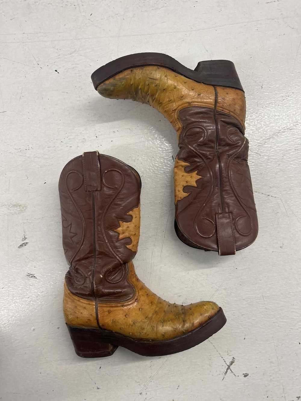 Designer Vintage Cowboy Boots - Unique Yellow & B… - image 6