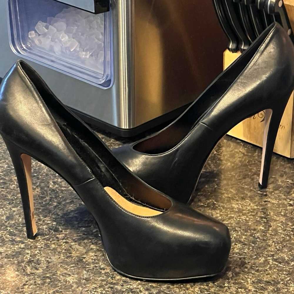 Brian Atwood Black Leather High Heel Shoes - image 8