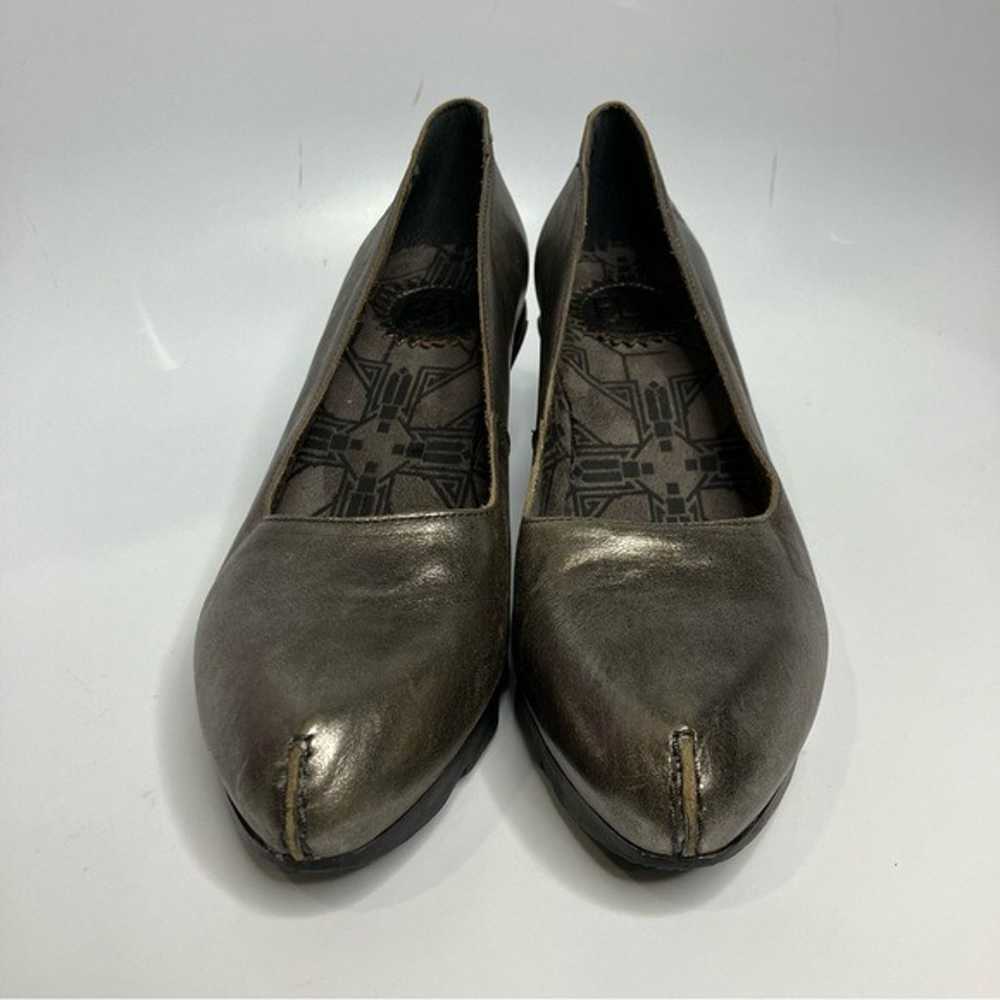 Fly London Bruno metallic leather heels silver br… - image 3