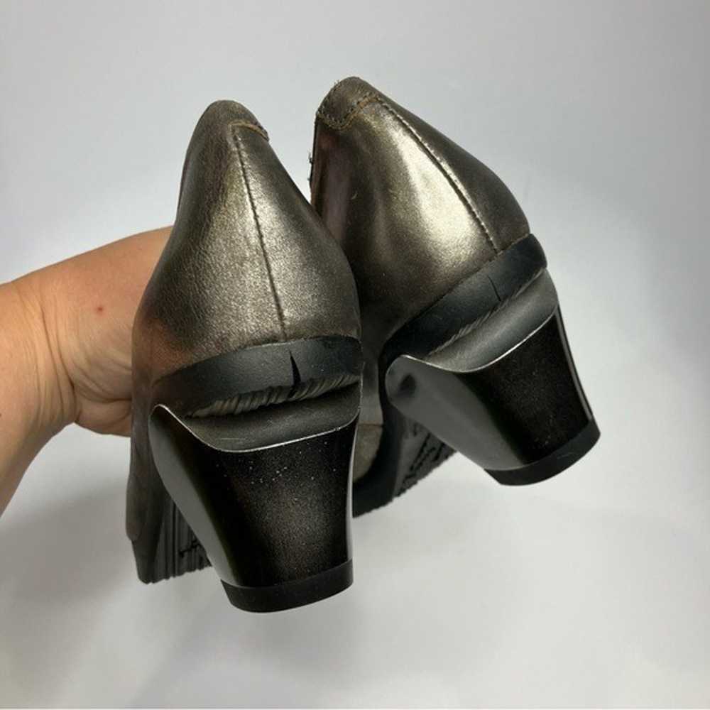 Fly London Bruno metallic leather heels silver br… - image 7