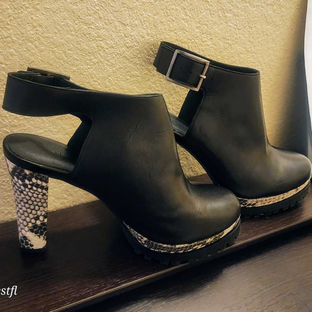 NWOB AllSaints Slingback Sarris snakeskin booties… - image 3