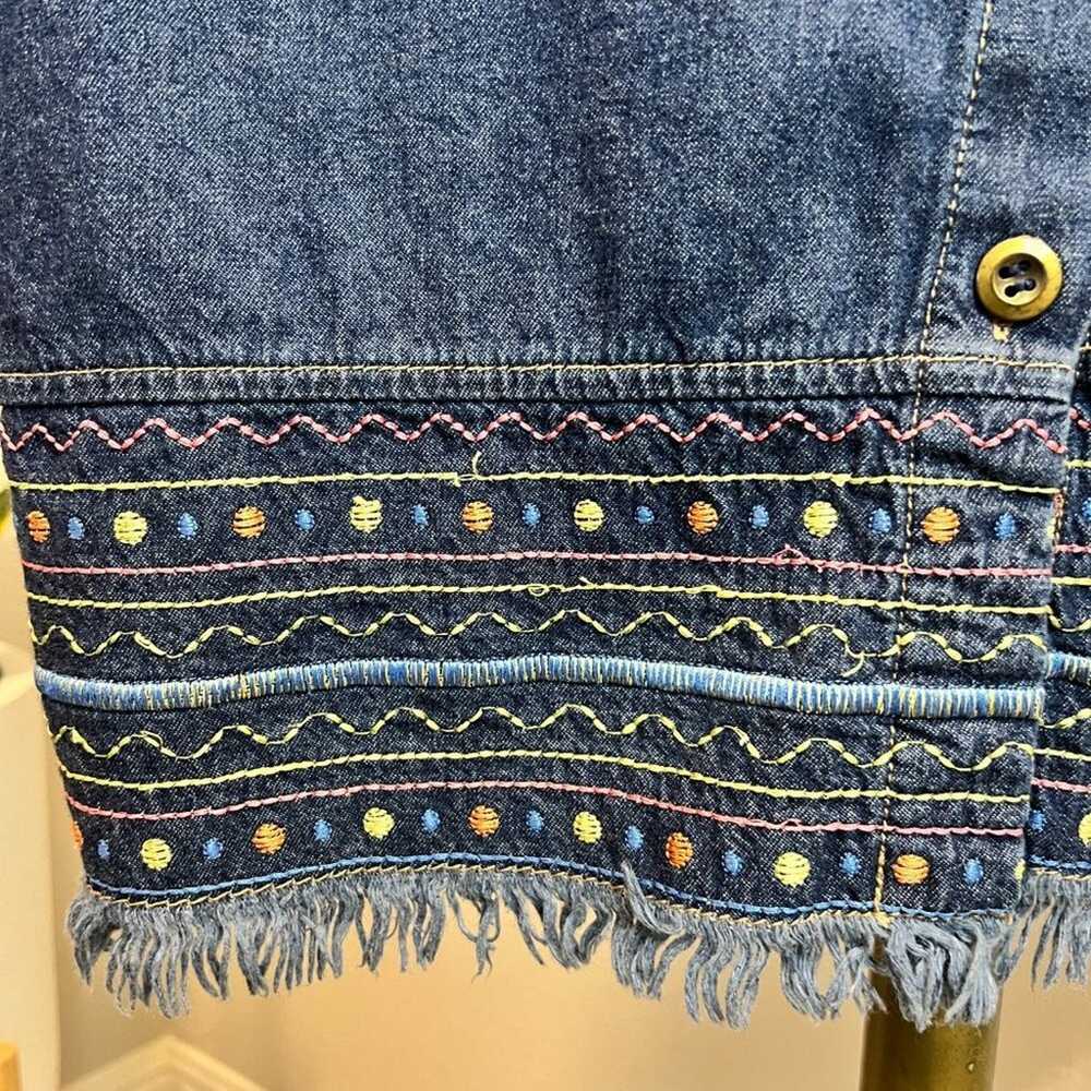 Allison Daley Vintage Embroidered Denim Shirt wit… - image 6