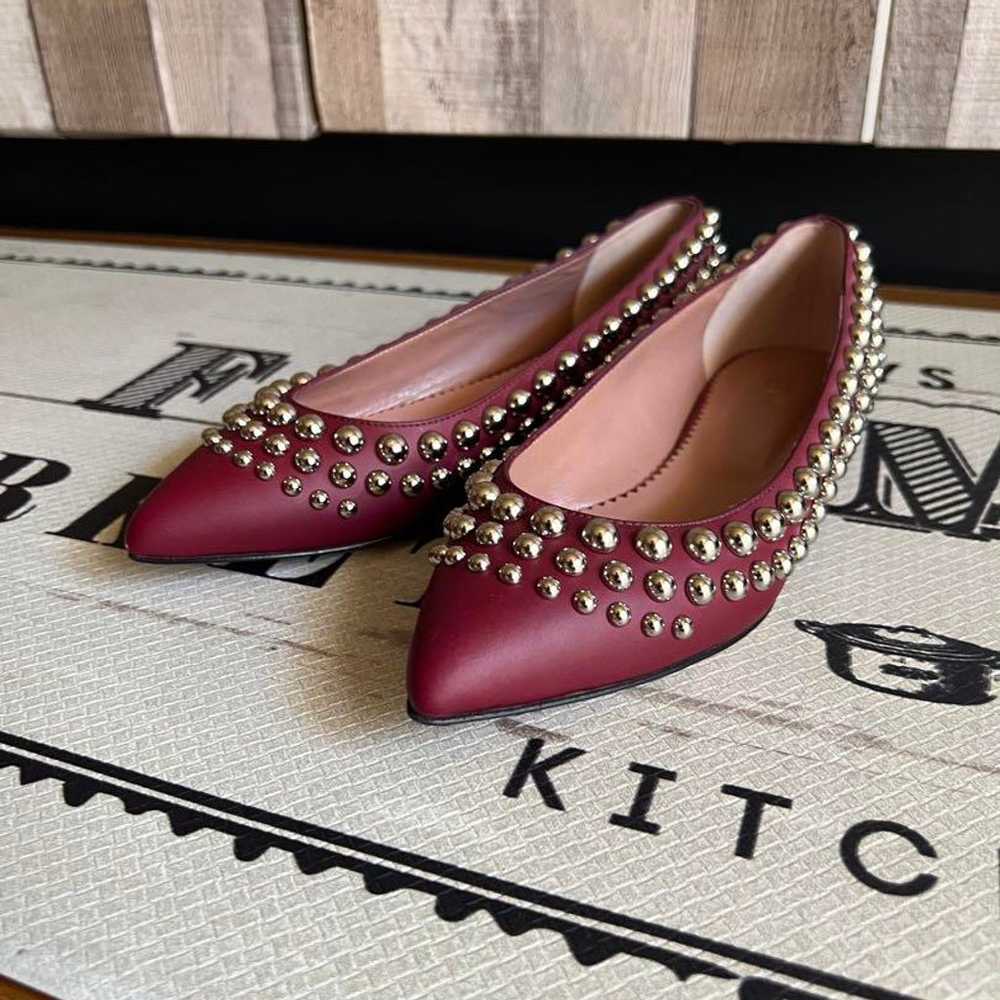 RED VALENTINO Ball Studs Flat Pumps Leather Excel… - image 2