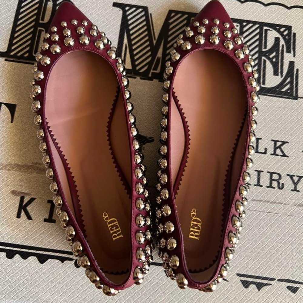 RED VALENTINO Ball Studs Flat Pumps Leather Excel… - image 4