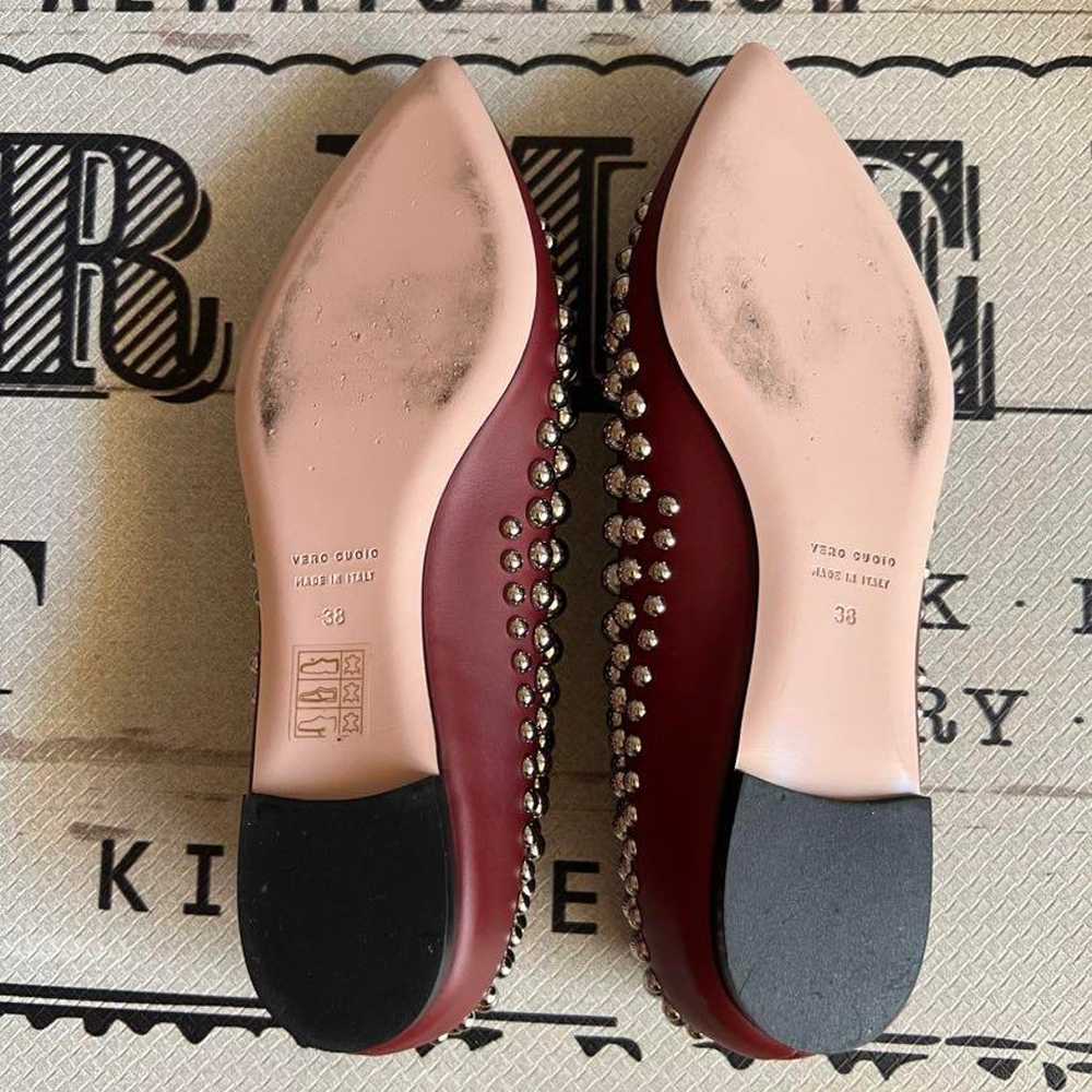 RED VALENTINO Ball Studs Flat Pumps Leather Excel… - image 7