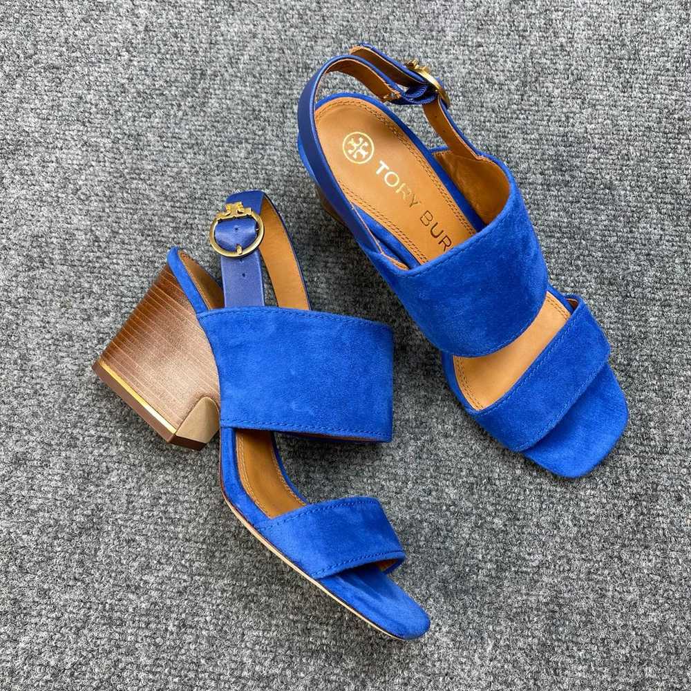 Tory Burch Selby Block Heel Sandal Nautical Blue … - image 1