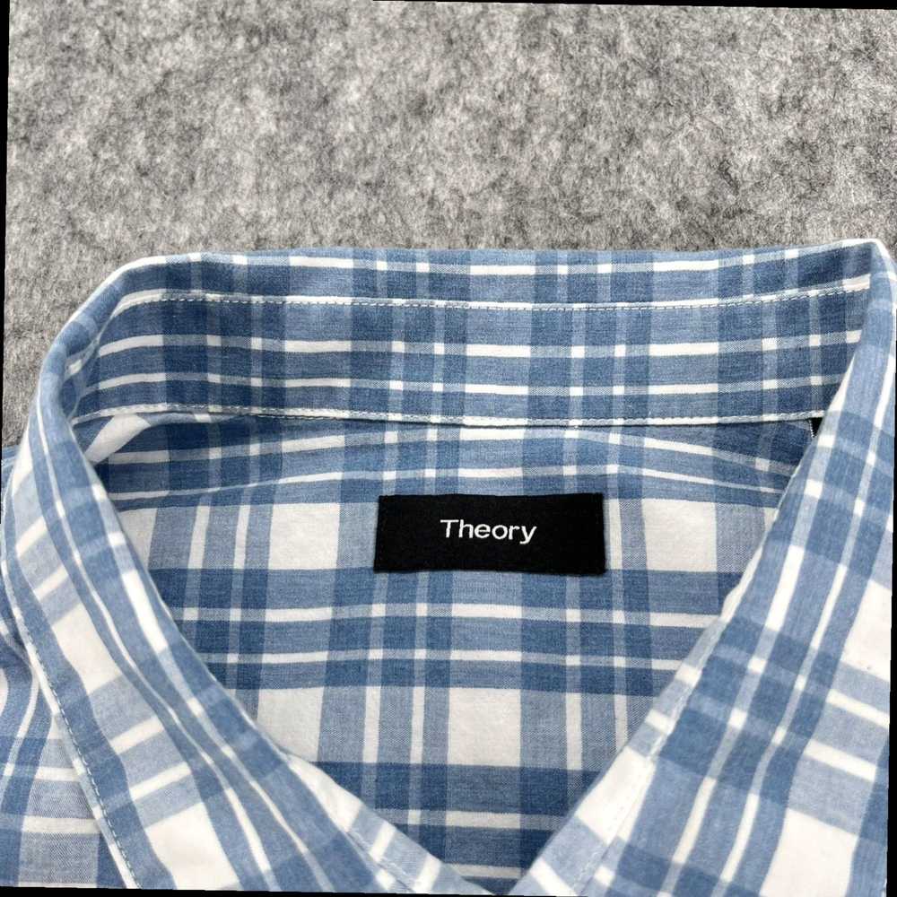 Theory Theory Mens Blue Plaid Rammy 100% Cotton B… - image 5