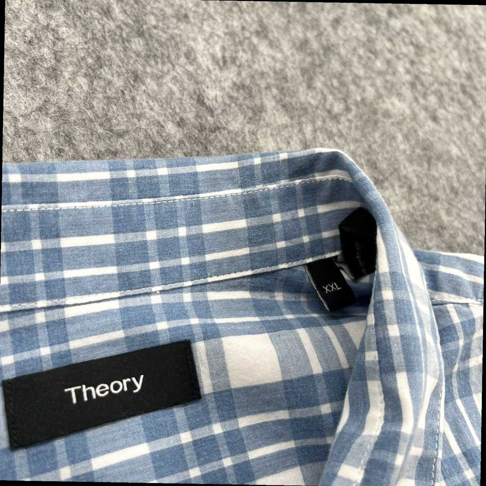 Theory Theory Mens Blue Plaid Rammy 100% Cotton B… - image 6