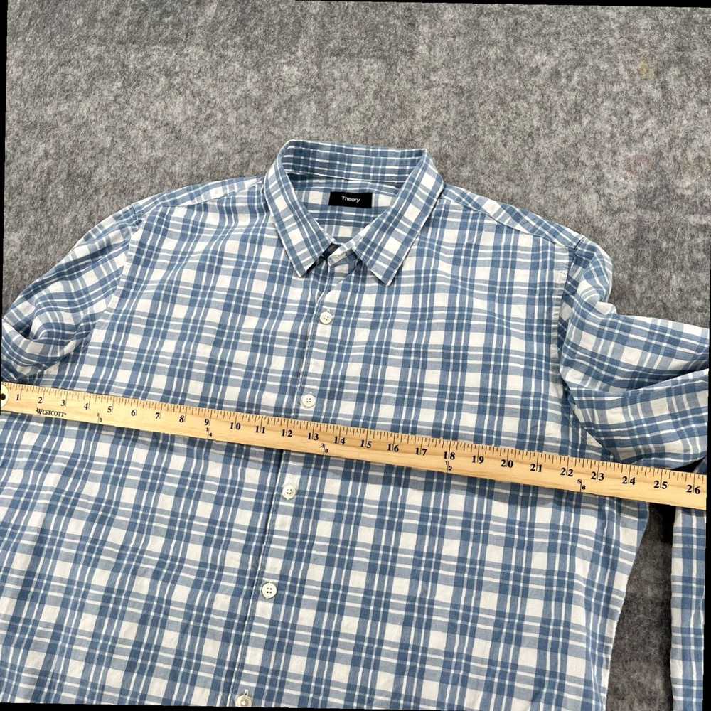 Theory Theory Mens Blue Plaid Rammy 100% Cotton B… - image 7