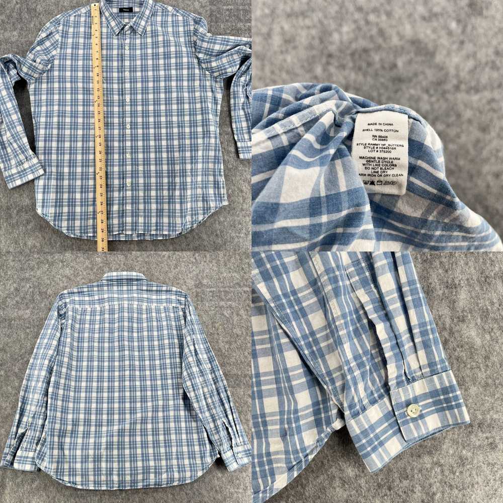 Theory Theory Mens Blue Plaid Rammy 100% Cotton B… - image 8