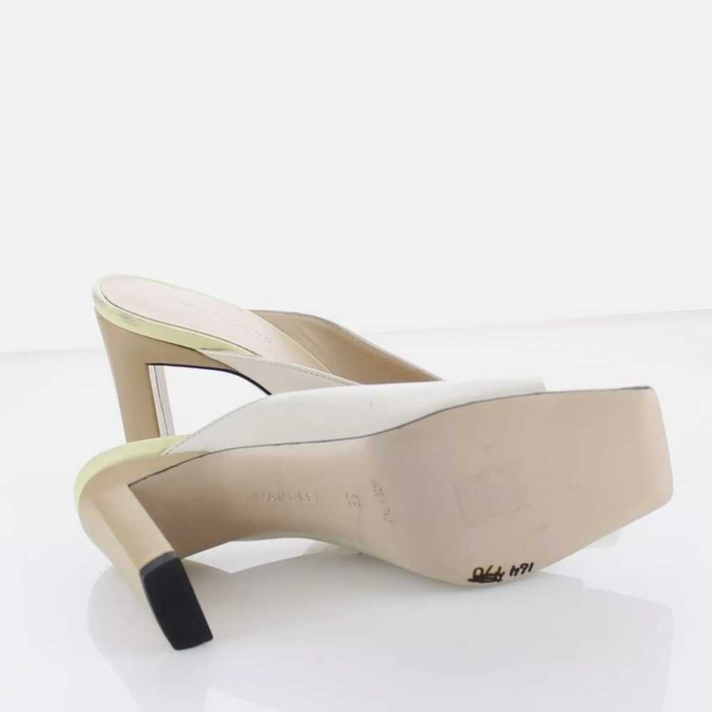 Wandler Neutral Leather Open Square Toe Sculpted … - image 10