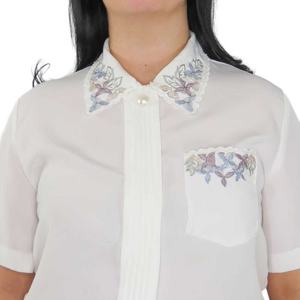 Kathy Lee 1980s Vintage White Floral Embroidered … - image 3