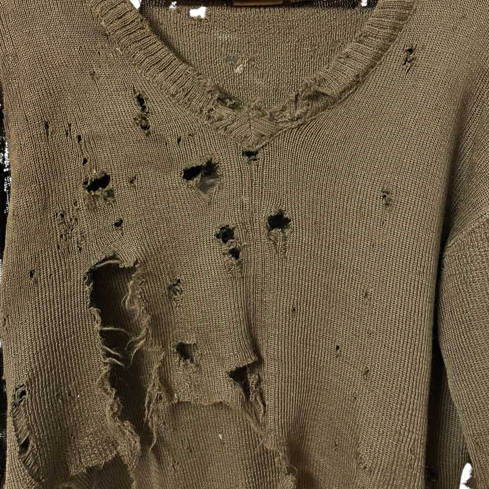 1950s Thrashed French Army Knit - Olive Drab - M - image 4