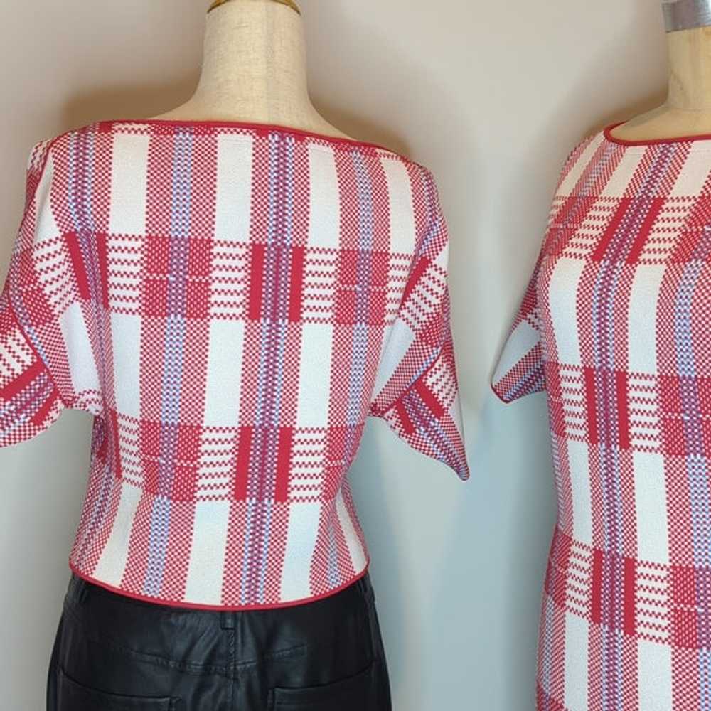 Scanlan Theodore Crepe Knit Gingham Top - image 2