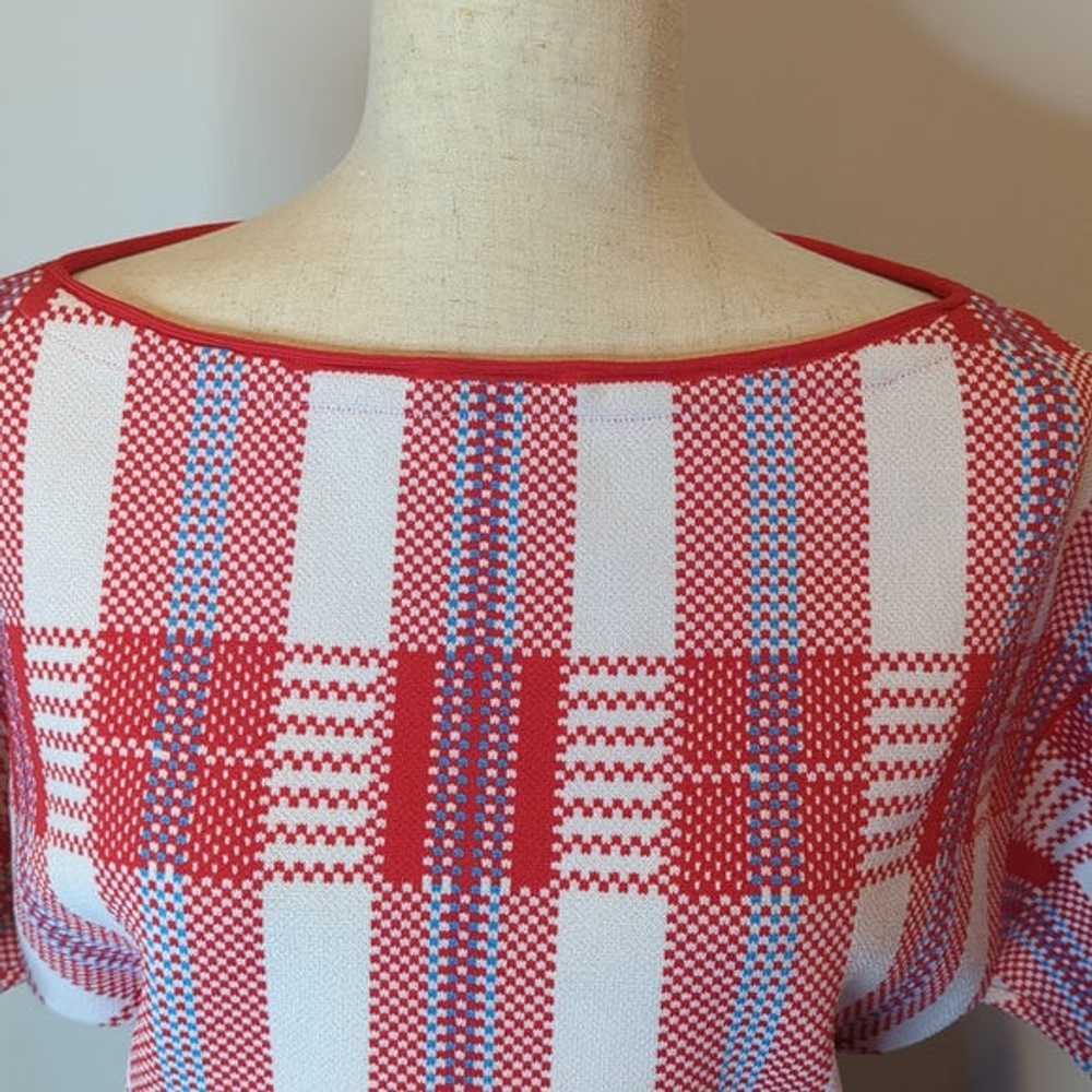 Scanlan Theodore Crepe Knit Gingham Top - image 3