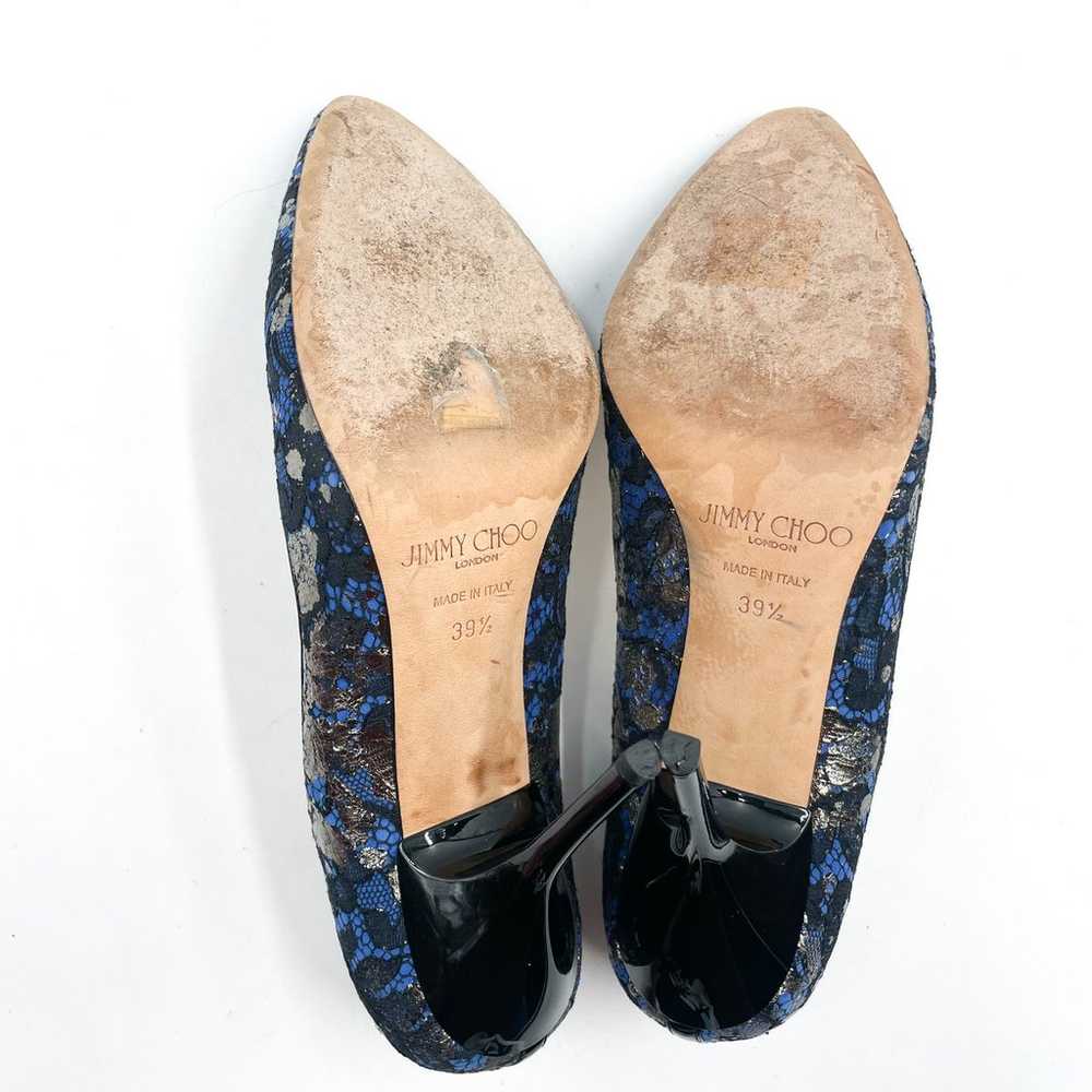 Jimmy Choo Mitchel Pumps Blue Silver Metallic Lac… - image 10