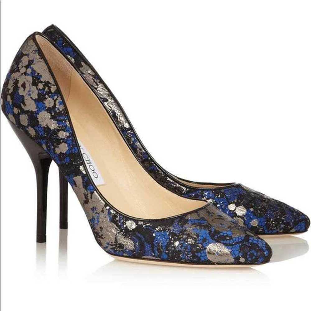 Jimmy Choo Mitchel Pumps Blue Silver Metallic Lac… - image 1