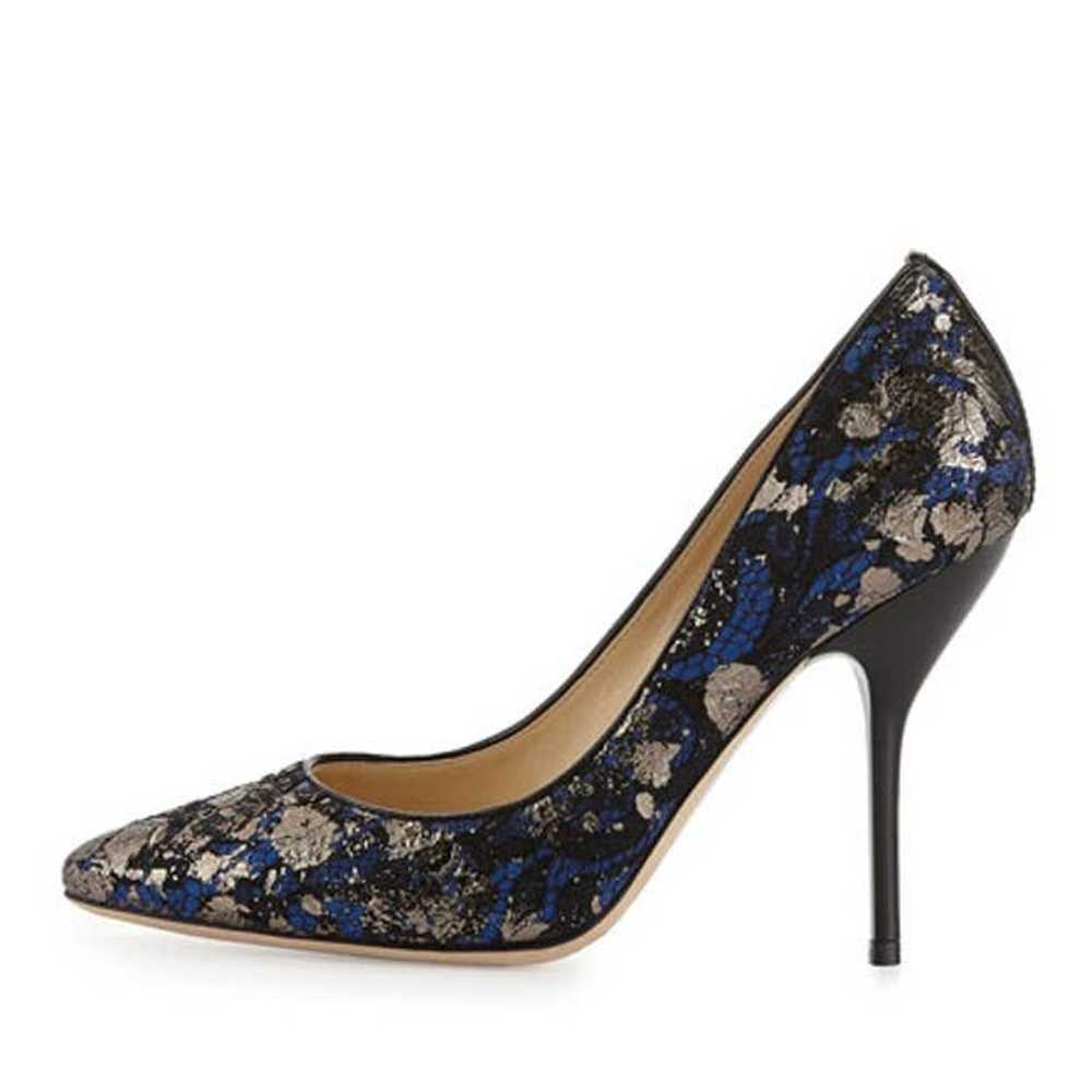 Jimmy Choo Mitchel Pumps Blue Silver Metallic Lac… - image 2