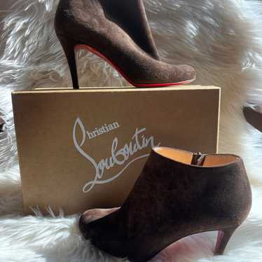 Christian louboutin brown suede ankle boot - image 1