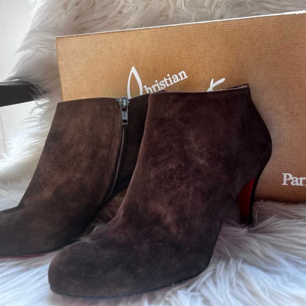 Christian louboutin brown suede ankle boot - image 2