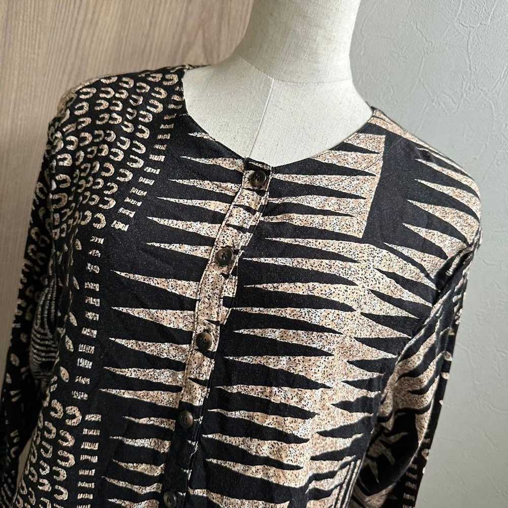 90s USA Vintage NINO WONG African Shirt Top - image 1