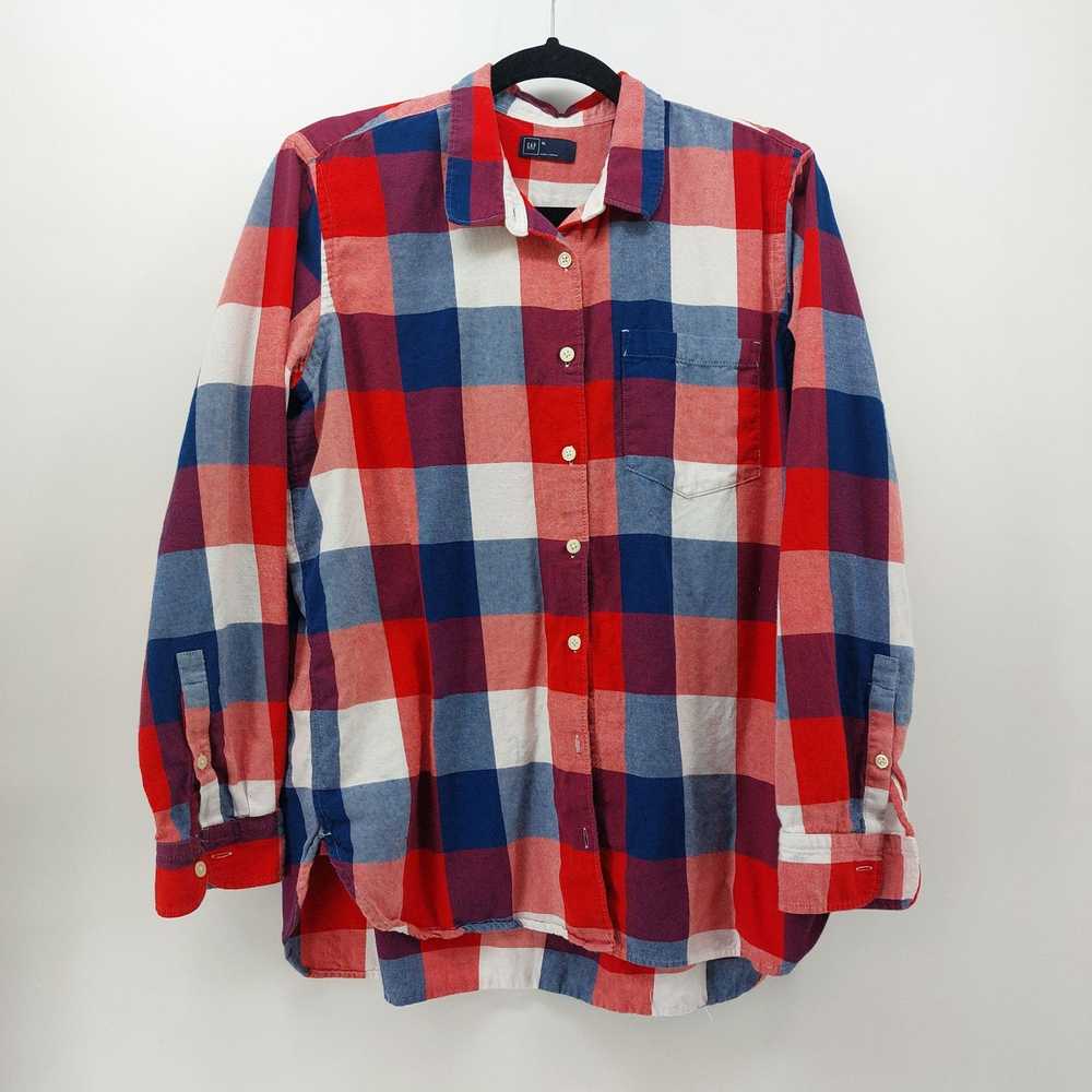 Gap Gap Plaid Long Sleeve Shirt Button Up Red Blu… - image 1