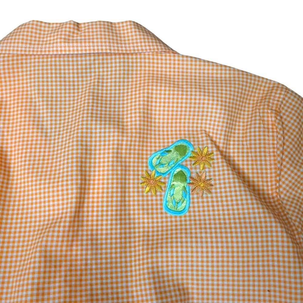 Vintage LasOlas Shirt Flip Flop Flowers Beach Ora… - image 7