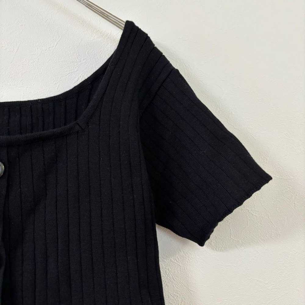 GRL Grail Half Sleeve Knit Top Square Neck Decora… - image 4