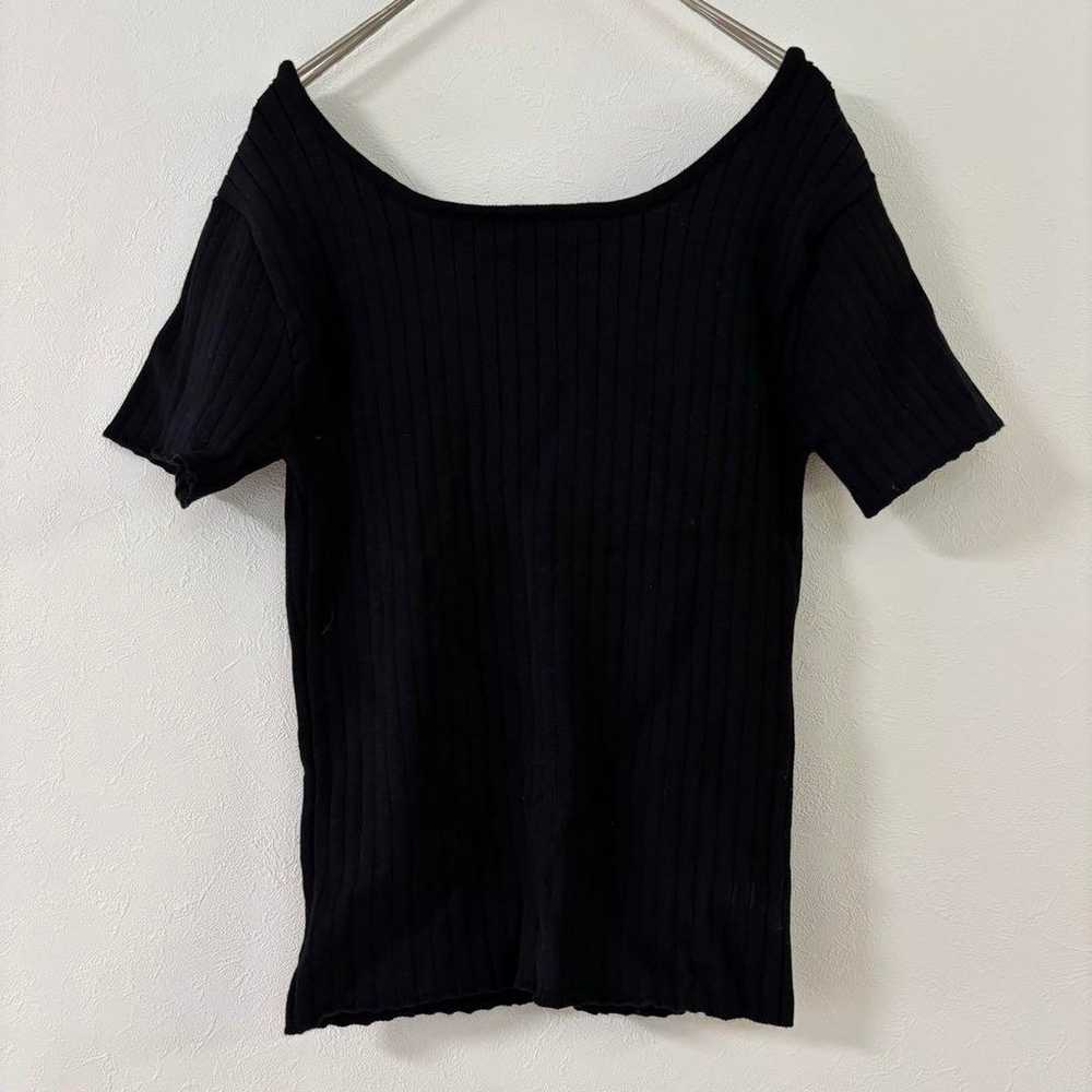 GRL Grail Half Sleeve Knit Top Square Neck Decora… - image 6