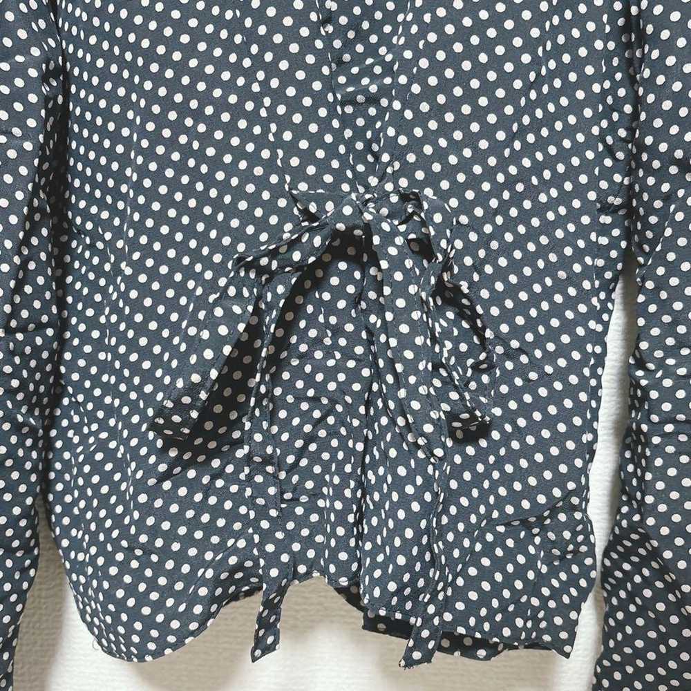 Polka Dot Blouse (9AR63) Retro Elegant U-Neck Rib… - image 10