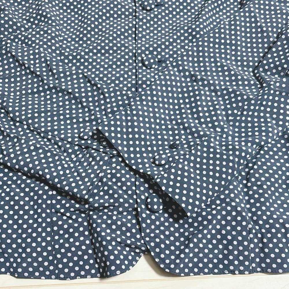 Polka Dot Blouse (9AR63) Retro Elegant U-Neck Rib… - image 11