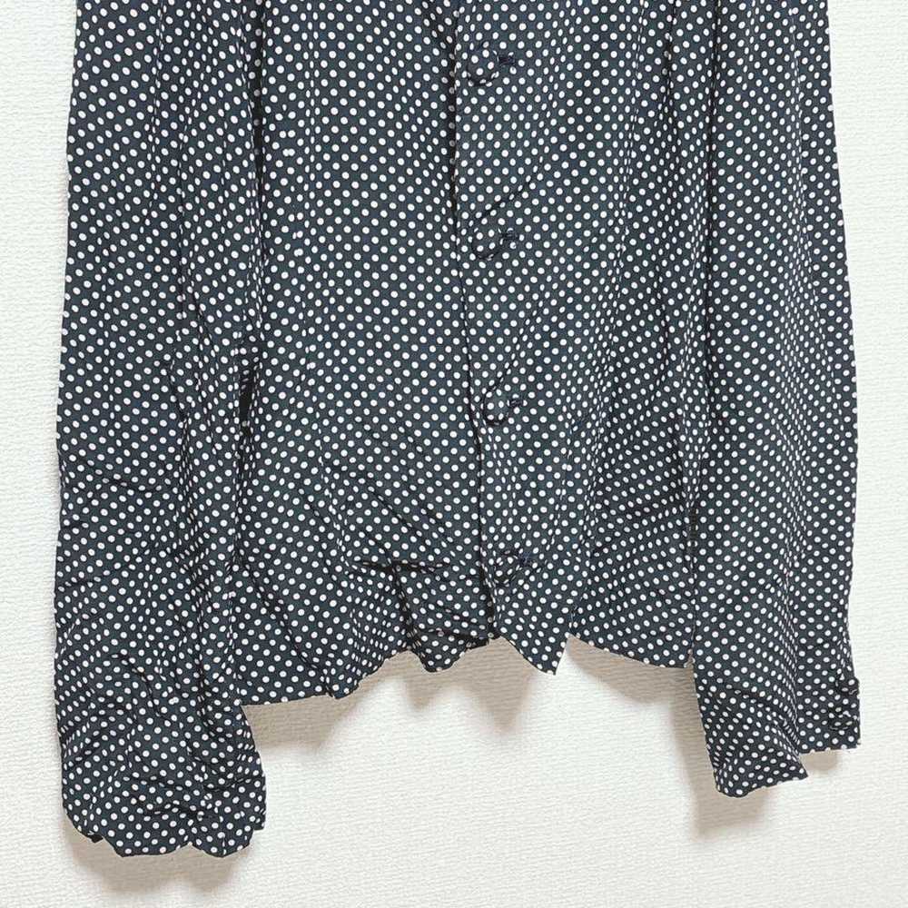 Polka Dot Blouse (9AR63) Retro Elegant U-Neck Rib… - image 6