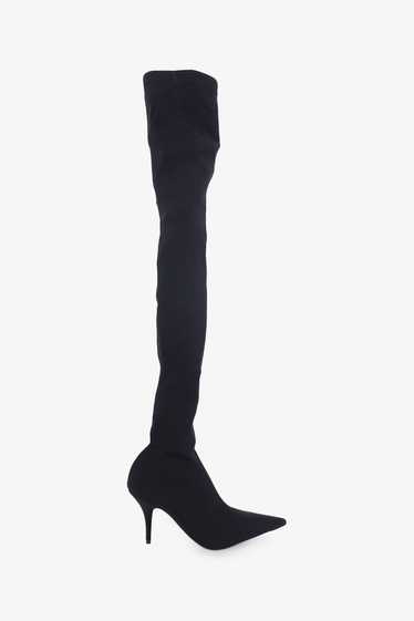 Balenciaga Black Nylon Knife Over-The-Knee Sock Bo