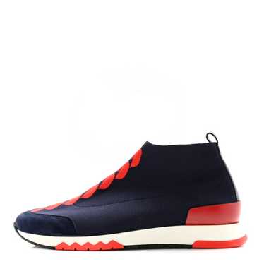 HERMES Knit Calfskin Velvet Womens Volo Sneakers … - image 1