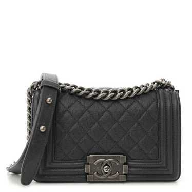 CHANEL Caviar Quilted Small Boy Flap Grey