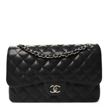 CHANEL Caviar Quilted Jumbo Double Flap Black