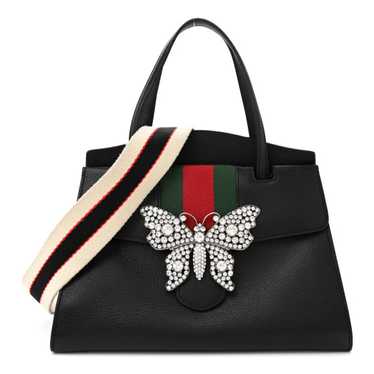 GUCCI Grained Calfskin Web Crystal Butterfly Stri… - image 1