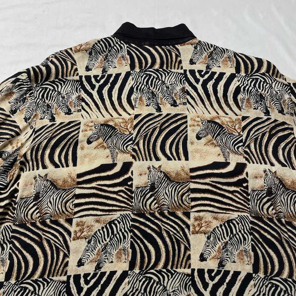 Vintage 80s Zebra Button Up Shirt Women’s Large A… - image 5