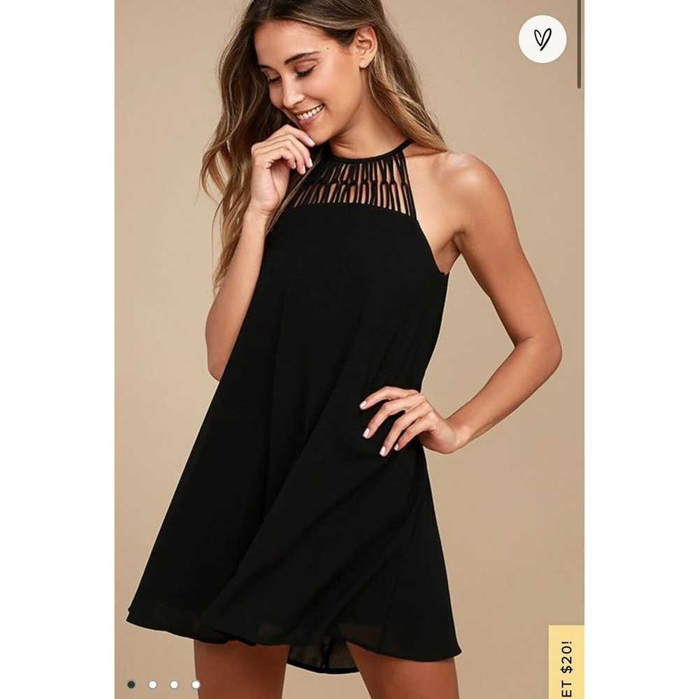 Lulus Tell Me Black Swing Dress Size Small Cage F… - image 1