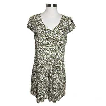 Garnet Hill Dress Womens 6 Green Printed Summer D… - image 1