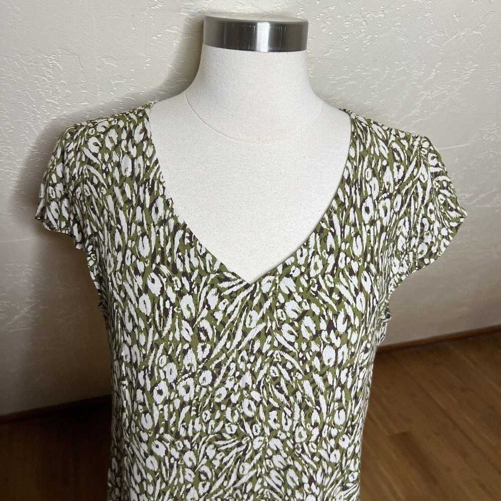 Garnet Hill Dress Womens 6 Green Printed Summer D… - image 3