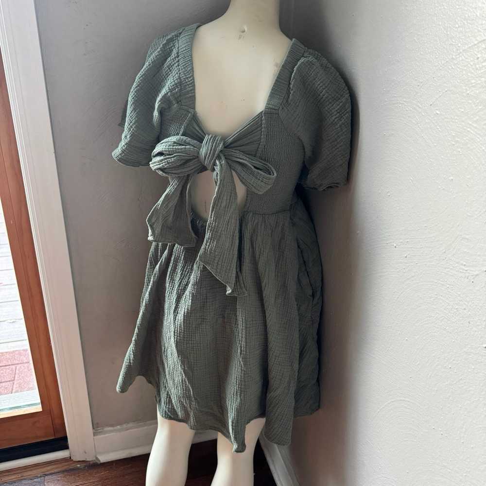 Madewell short sleeve green dress size medium - image 4