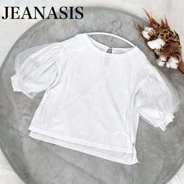 Jeanasis Race White factory Blouse Shirt Size Free