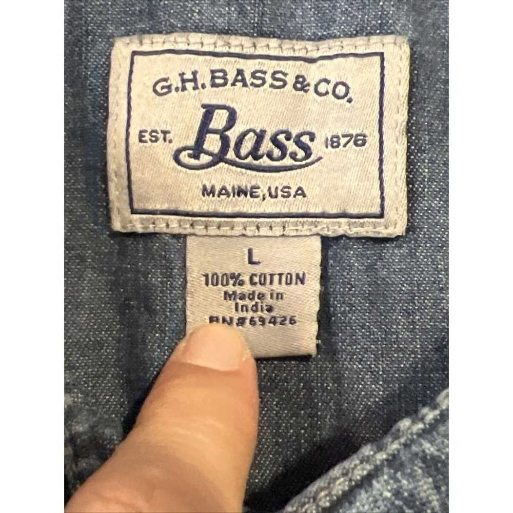 G.H. Bass Jean Denim Long Sleeve Front Snap Shirt… - image 8