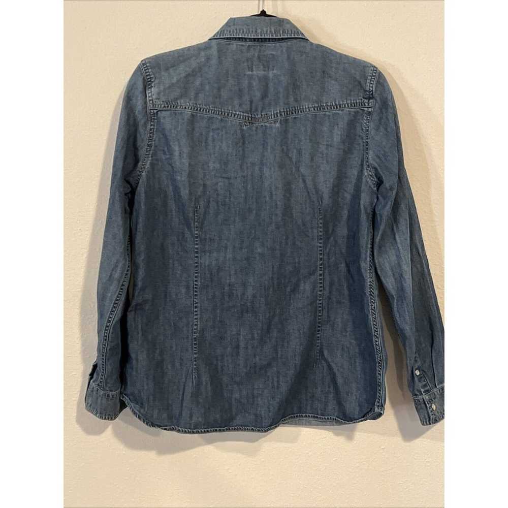 G.H. Bass Jean Denim Long Sleeve Front Snap Shirt… - image 9