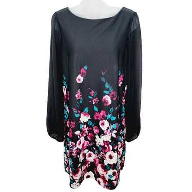 White House Black Market Floral Long Shear Sleeve 