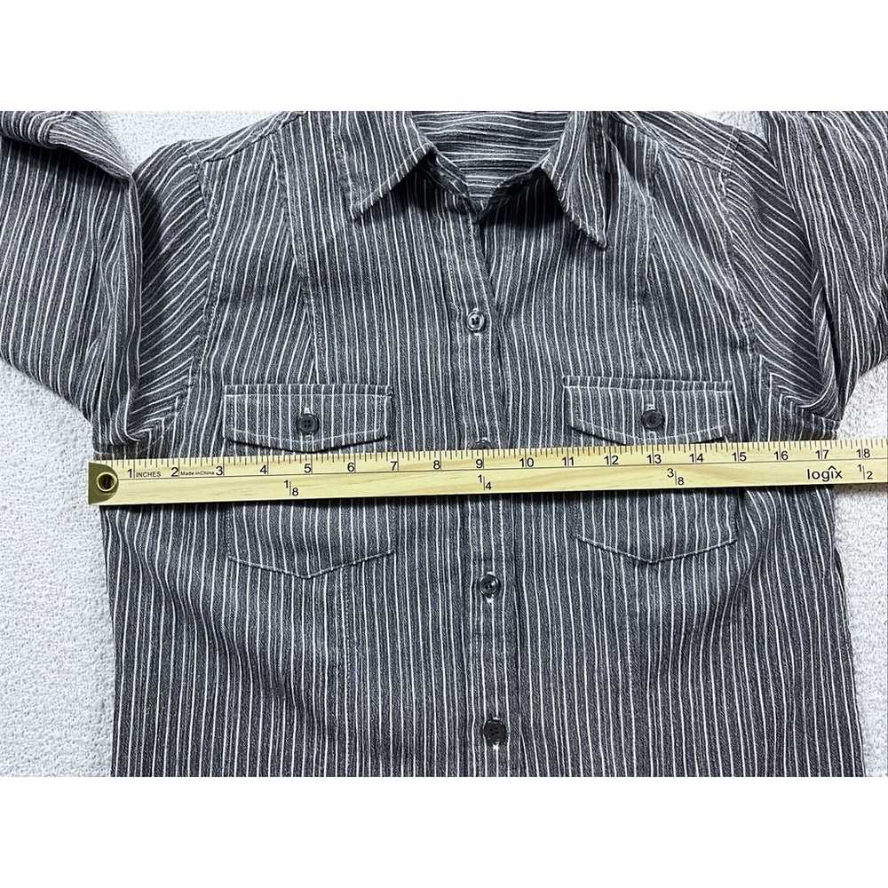 Vintage Joanna Womens 1/2 Sleeve Button Up Gray/W… - image 3