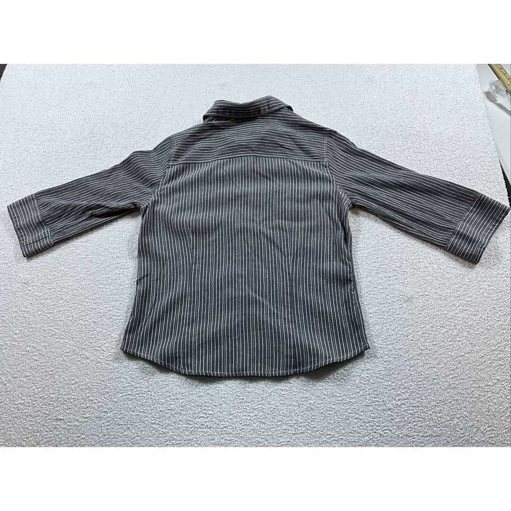 Vintage Joanna Womens 1/2 Sleeve Button Up Gray/W… - image 5